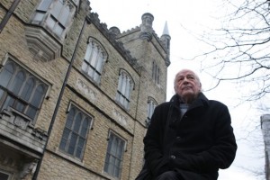 STILL low angle Roy Arbuckle at Memorial Hall